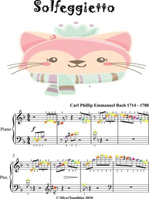 cover image of Solfeggietto Easy Piano Sheet Music with Colored Notes